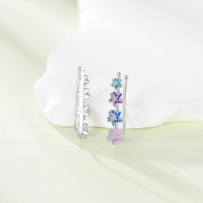 Ear Climbers Earrings for Women Sterling Silver Vintage Ear Crawler Earrings Jewelry Gifts for Women