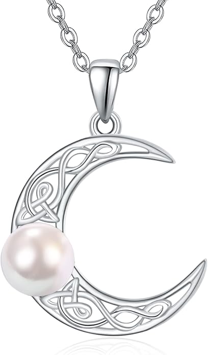 Dreamboat Sterling Silver Moon and Star Necklace Silver Crescent Moon Necklaces for Women Star Pendant Celestial Jewelry Gifts