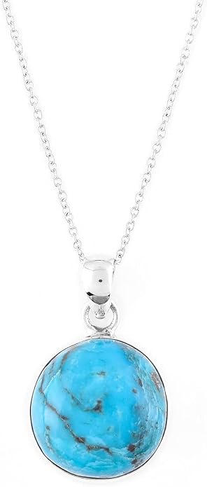 Natural Gemstone Pendant Necklace for Women Handmade Birthstone Healing Crystal Jewelry Chain 20" Stone Birthday Christmas Wedding Gifts for Her
