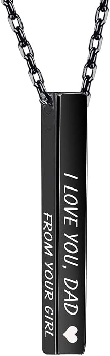 MeMoShe Custom Name Necklace Personalized 3D Engraved Bar 18K Gold Plated Customized Name Jewelry with Adjustable Chain Charm Birthday Gifts for Women Men