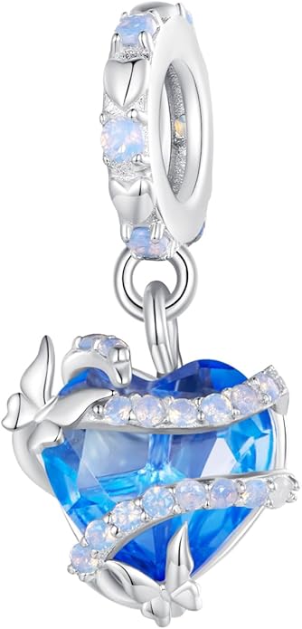 NINGAN 925 Sterling Silver Charm Golden Love Charm Buckle Safety Chain Travel Bead Firefly Dragonfly Pendant, Suitable for Women Bracelet and Necklace as Gift from Mom and Friends