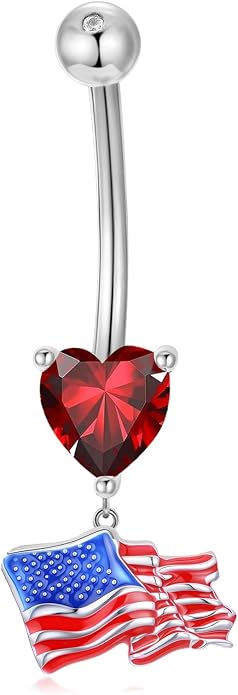 Sterling Silver 14G Belly Button Rings Cross/Cat/Butterfly/Cow/Skull/Birthstone Heart Navel Rings 16mm Body Piercing Jewelry for Women