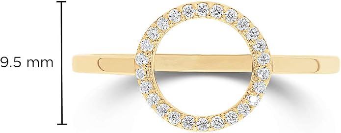 Milla Sterling Silver Rings for Women - Dainty Stackable Open Circle & Chain Gold Rings