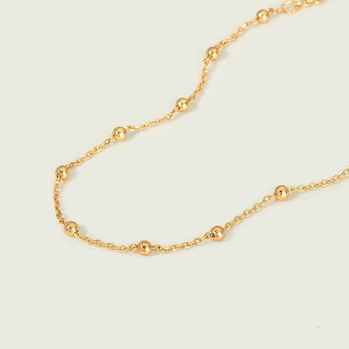 MEVECCO Anklet for Women Gold Chain 14K Gold Plated Dainty Boho Beach Summer Simple Foot Jewelry Ankle Bracelet