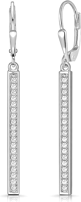 LeCalla 925 Sterling Silver Teardrop Dangle Earrings for Women | Lightweight Vertical Drop Dangle Earrings | Minimalist Dangling Earring Jewelry Gifts for Women