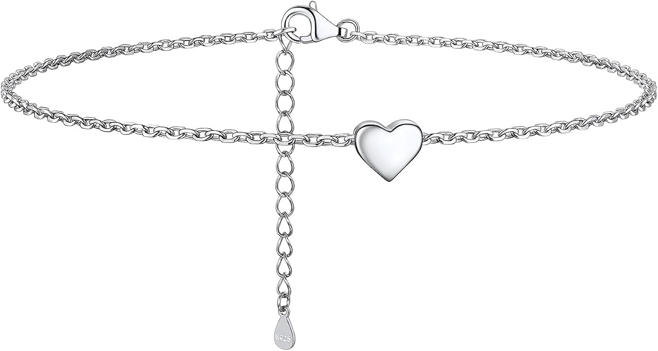 PROSILVER 925 Sterling Silver Ankle Bracelets For Women, Stylish Chain Anklets, Summer Beach Jewelry, 8.6-10.6 Inch Adjustable, Come with Box