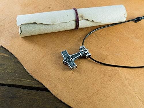 Baldur Jewelry - Thors Hammer Necklace Pendant Mjölnir - Viking Norse Thor Hammer Pendant Viking Jewelry - Thor Necklace - Thor Gifts for Men - Viking Necklace for Men