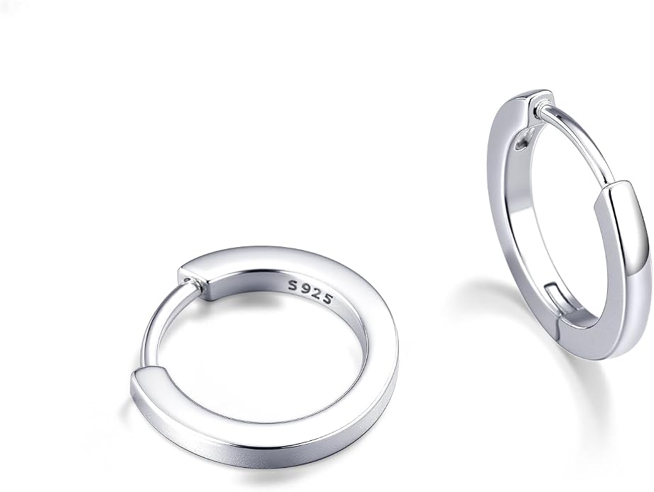 MOODEAR 925 Sterling Silver Hoop Earrings - Small Huggie Earrings for Women, Hypoallergenic Trendy Cartilage Silver Earrings, Lightweight Jewelry Gifts