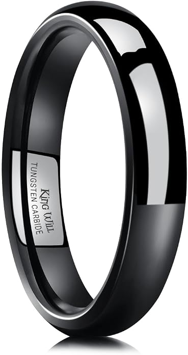 King Will Tungsten Carbide Wedding Band for Men Women Promise Rings for Couples Domed High Polish