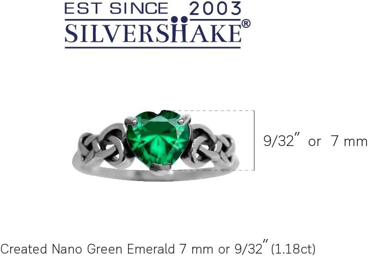 Silvershake 7MM Heart Shape 925 Sterling Silver Celtic Heart Knot Filigree Solitaire Promise Ring Jewelry for Women