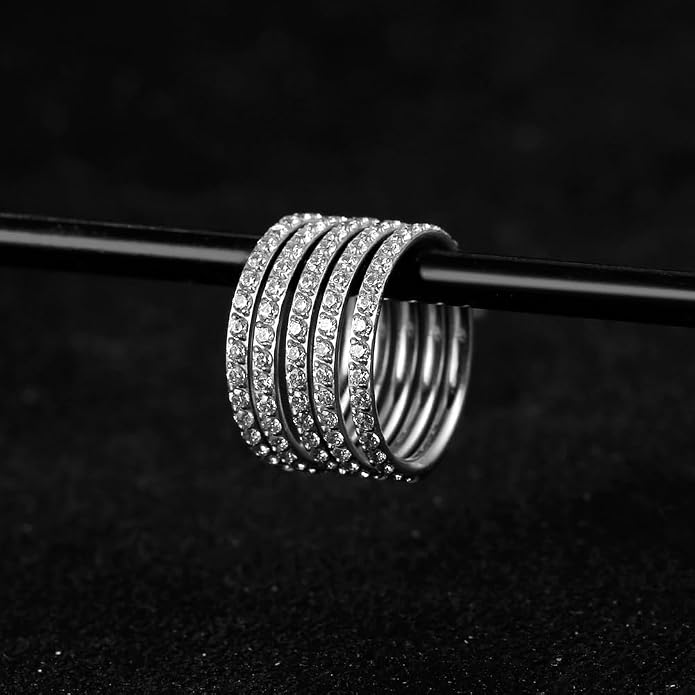 5/10PCS Septum Rings Hoop, 16G/1.2*(6-8-10) mm Surgical Stainless Steel CZ Segment Nose Rings, Cartilage Clicker Hoop Earrings for Rook, Daith, Tragus, Shell pattern Gold Silver