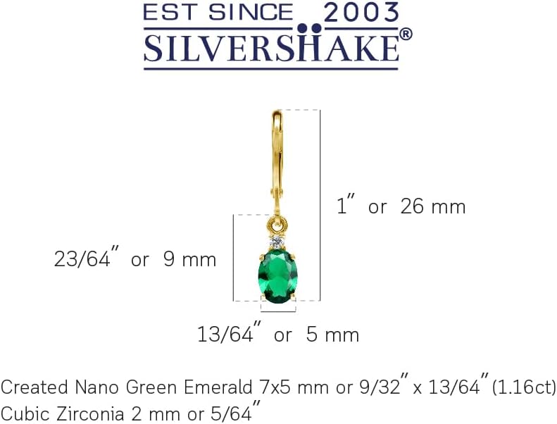 Silvershake White Gold Plated 925 Sterling Silver Leverback Earrings