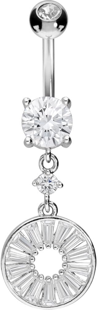 PIERCINGLINE Belly Button Piercing CRYSTAL CIRCLE surgical steel, skin-friendly