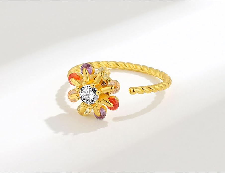 Sunflower Fidget Ring for Women Spinning Rings Adjustable Anxiety Ring for Teens Birthday Gift for Daughter Mom You Are My Sunshine Spinner Rings