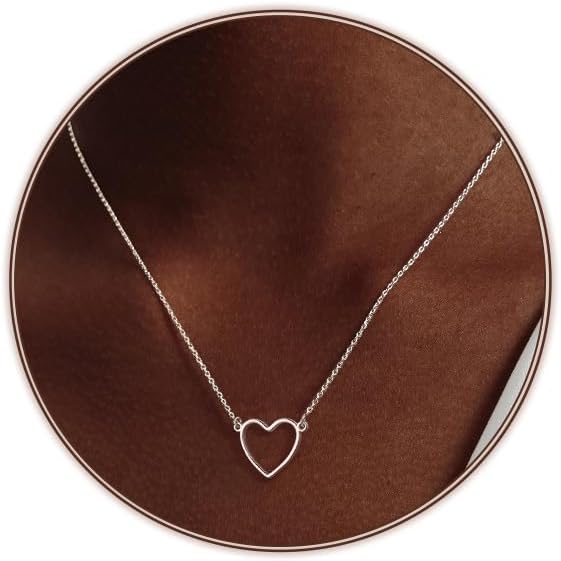 Airmb Heart Necklace for Women Gold/Silver Plated Trendy Heart Choker Lover Pendant Hypoallergenic Fashion Gold/Silver Necklace for Women Love Jewelry Gift for Women Girlfriend
