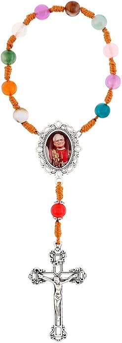 Autom Bulk Rosaries One Decade Rosary Prayer Bead Bracelets with Centerpiece and Crucifix