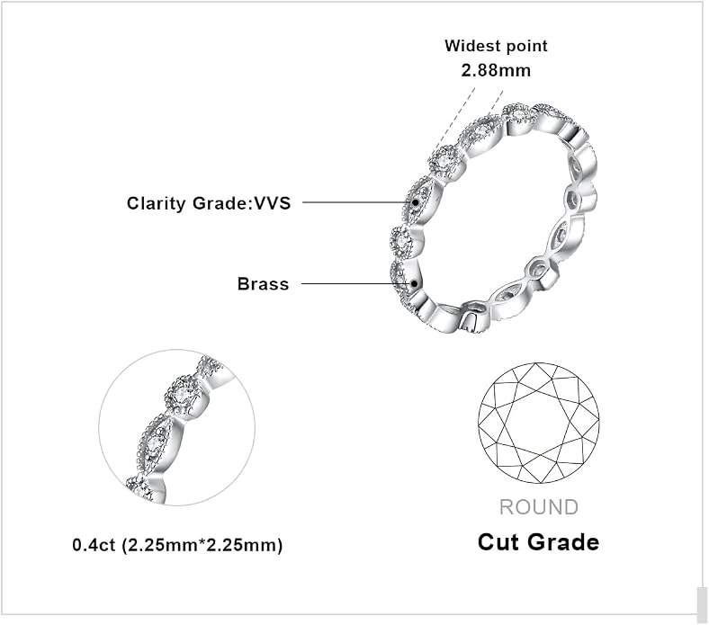 JewelryPalace 14K Gold Plated 925 Sterling Silver Rings for Women, Cubic Zirconia Promise Rings for Her, Stackable Wedding Bands Rings for Women Set Size 4-12