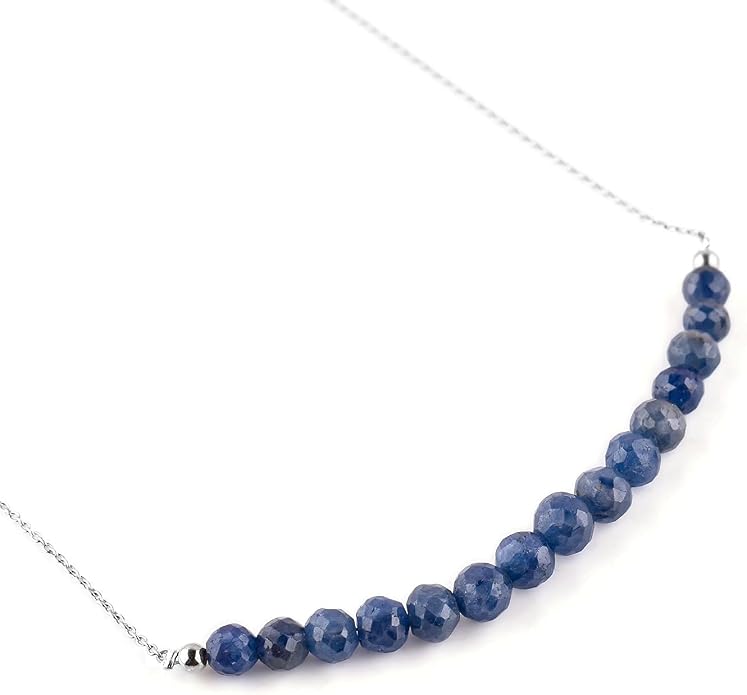 Natural Gemstone Dainty Pendant Necklace for Women Handmade Crystal Jewelry 925 Sterling Silver 18 Inch Chain Healing Chakra Christmas Birthday Gift for Her
