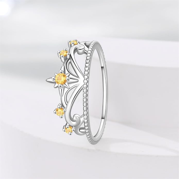 925 Sterling Silver Rings for Women | Elegant Dainty Hoop & Band Rings with 5A Cubic Zirconia | Daily Wear Jewelry with Gift Bag (Sizes 6-9)