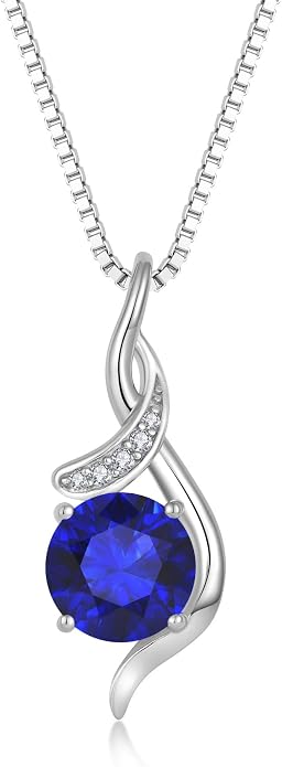 Women‘s Birthstone Pendant Necklace S925 Sterling Silver Imitation Diamond Infinity Necklace Jewelry Gift for Her