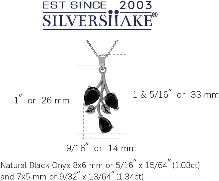 Silvershake Pear Shape Birthstone Gemstone Antique Finishing 925 Sterling Silver Leaf Vintage Inspired Pendant with 18 Inch Chain Necklace Jewelry for Women