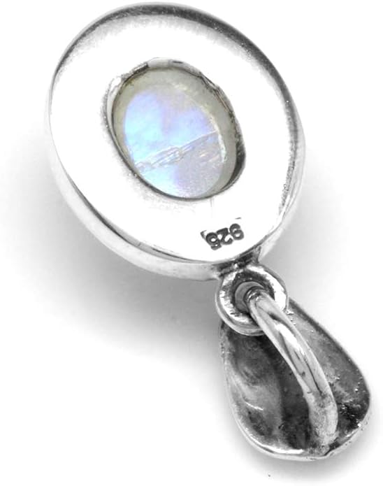 Silvershake Natural Moonstone 925 Sterling Silver Swirl and Spiral Solitaire Pendant