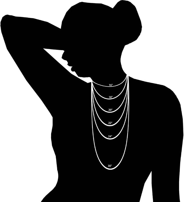 DSS 925 Sterling Silver Necklace for Women, Rhodium Plated, Lobster Claw Clasps, Sterling Silver Chain, Italian Jewelry for Women - Made in Italy