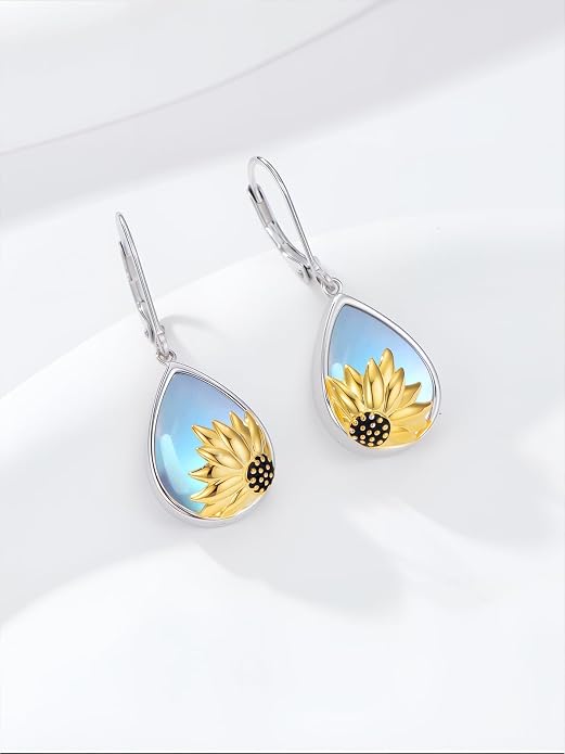 Midari Heart Dangle Earrings 925 Sterling Silver Leverback Drop Earrings Teacher Music Art Jewelry Gifts for Women Students Apple/Guitar/Palette/Note Design