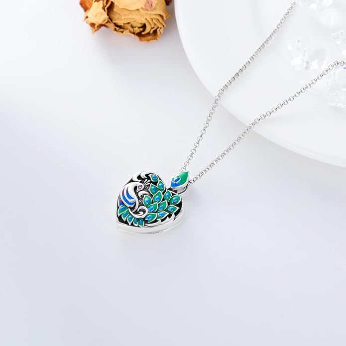 SOULMEET Personalized Silver Locket Necklace That Holds Pictures Photo Keep Someone Near to You, Memorial Custom Lockets Necklaces Letters Engraving for His Her