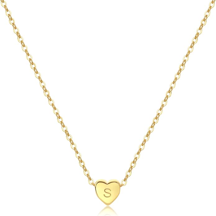 Tiny Gold Heart Choker Necklace,Dainty Cute Initial Heart Pendant Necklace,Rose Necklace,Layered Heart Necklaces for Women,Christmas Gift