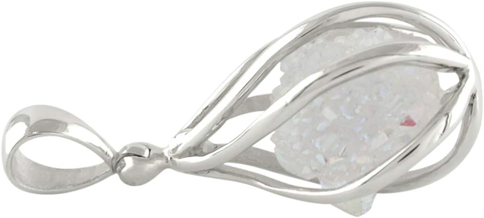Starborn Gemstone teardrop Style Cage Pendant Sterling Silver