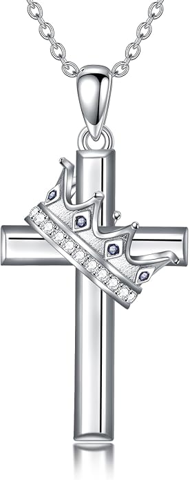 Cross Necklace for Women 925 Sterling Silver Crucifix Pendant Christian Cross Jewelry for Women Men