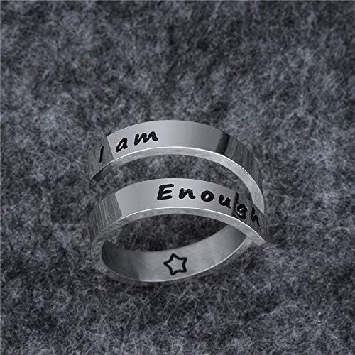 Inspirational Rings for Women Statement Stainless Steel Spiral Wrap Twist Ring Encouragement Personalized Jewelry Birthday Gifts