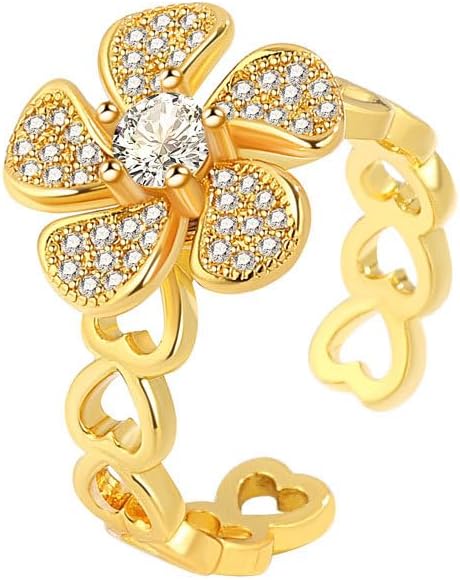 Sunflower Fidget Ring for Women Spinning Rings Adjustable Anxiety Ring for Teens Birthday Gift for Daughter Mom You Are My Sunshine Spinner Rings