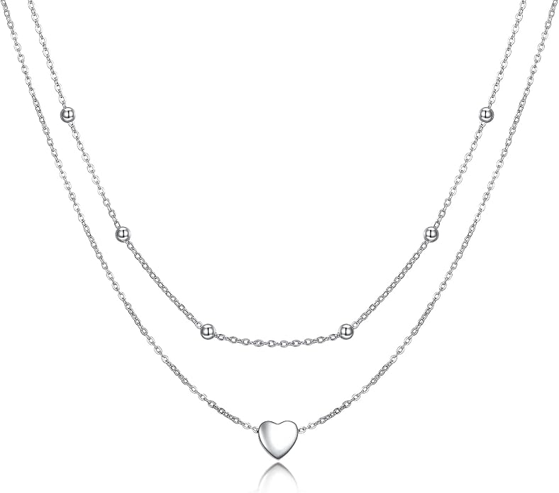 MONGAS Tree of Life/Infinity Cross/Lock and Key/Lotus/Hamsa/Horse/Strawberry/Opal/Lariat/Dragonfly/Heart/Violin Layered Necklace Sterling Silver for Women