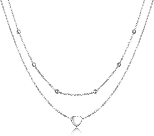 MONGAS Tree of Life/Infinity Cross/Lock and Key/Lotus/Hamsa/Horse/Strawberry/Opal/Lariat/Dragonfly/Heart/Violin Layered Necklace Sterling Silver for Women
