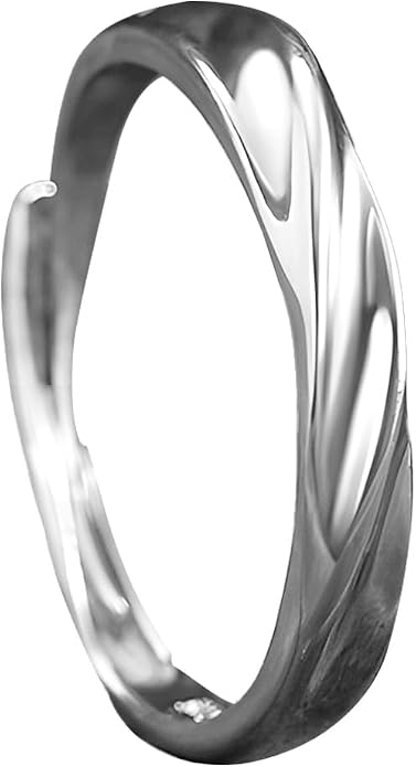 925 Sterling Silver Ring Minimalist Adjustable Rings Band Handmade Rings for Women Girls