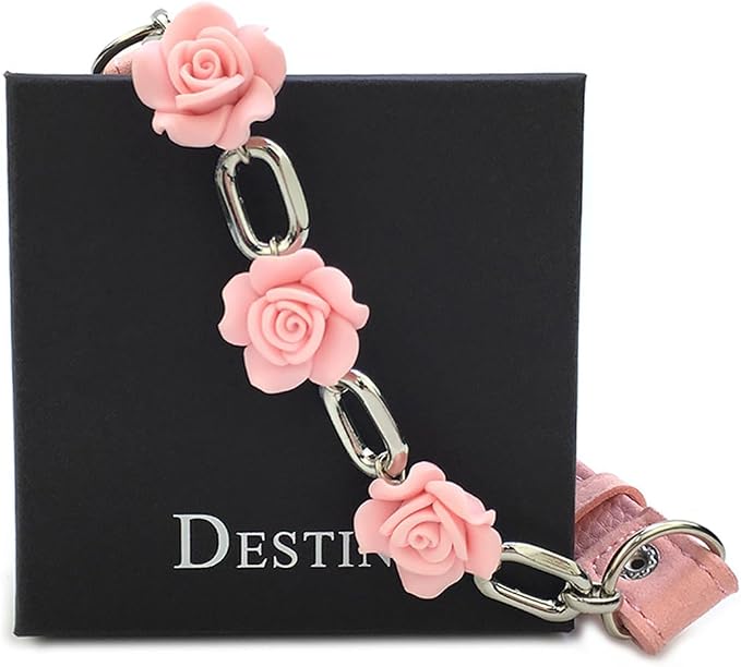 Destiny Love Handmade Rose Flower Choker Collar Necklace Velvet Necklace with Box for Women and Men