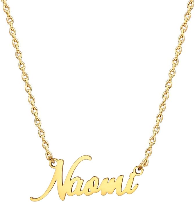 MOMOL 18K Gold Plated Stainless Steel Name Necklace Personalized Custom Name Necklace Customized Nameplate Necklace for women