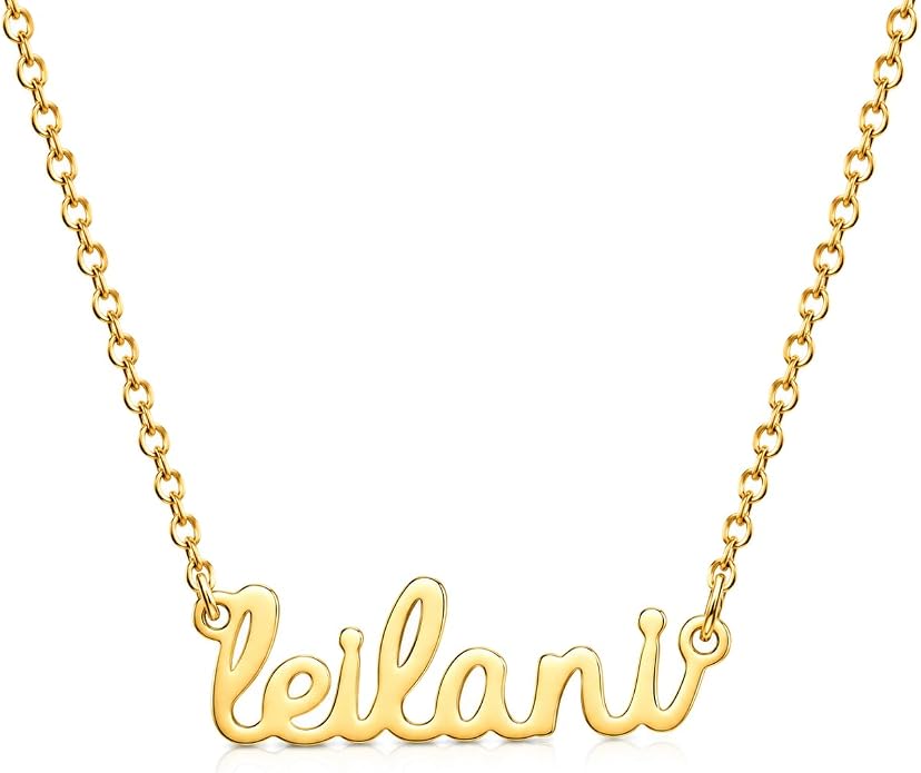 MOMOL 18K Gold Plated Stainless Steel Name Necklace Personalized Custom Name Necklace Customized Nameplate Necklace for women