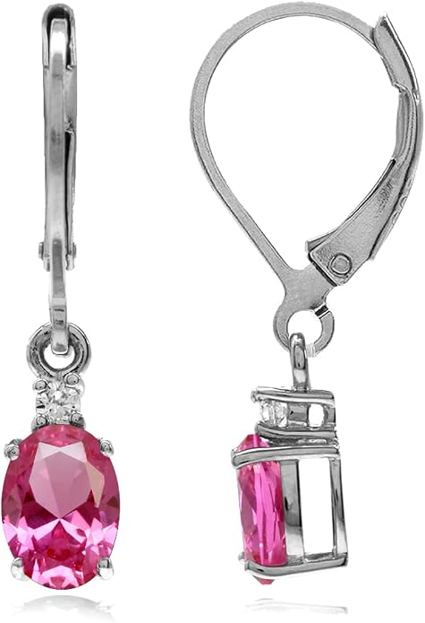 Silvershake White Gold Plated 925 Sterling Silver Leverback Earrings