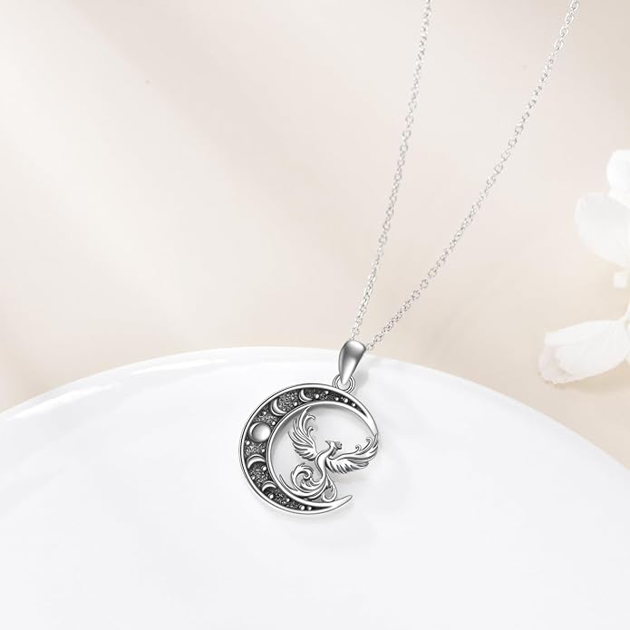 Sun and Moon Necklace 925 Sterling Silver Sun Moon Pendant Gemstone Jewelry Gifts for Women