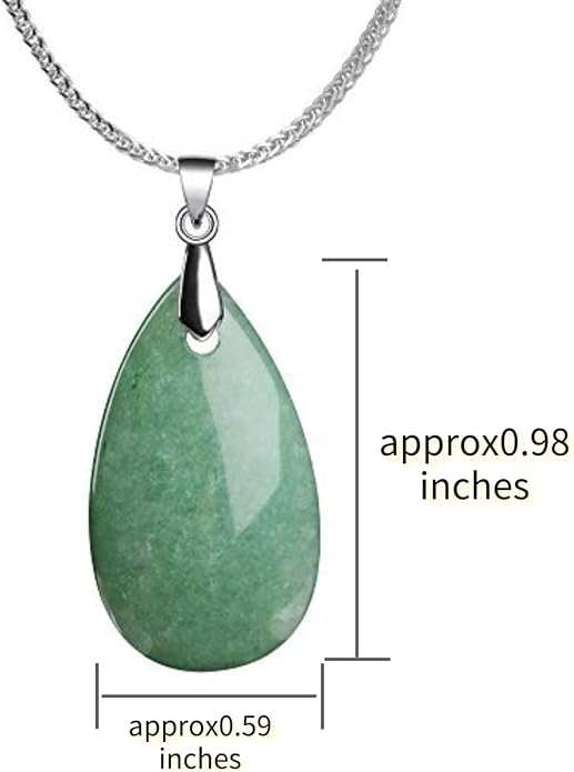 iSTONE 925 Sterling Silver Natural Crytral for Womens Pendant Necklace, Gemstone Birthstone with 17.8" Silver Chain Ladies