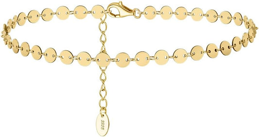 925 Sterling Silver Chain Anklets Bracelet For Women Adjustable Anklet Bracelet With Rhodium Plating For Long-Lasting Shine Silver Anklets For Women Jewelry Gift for Women