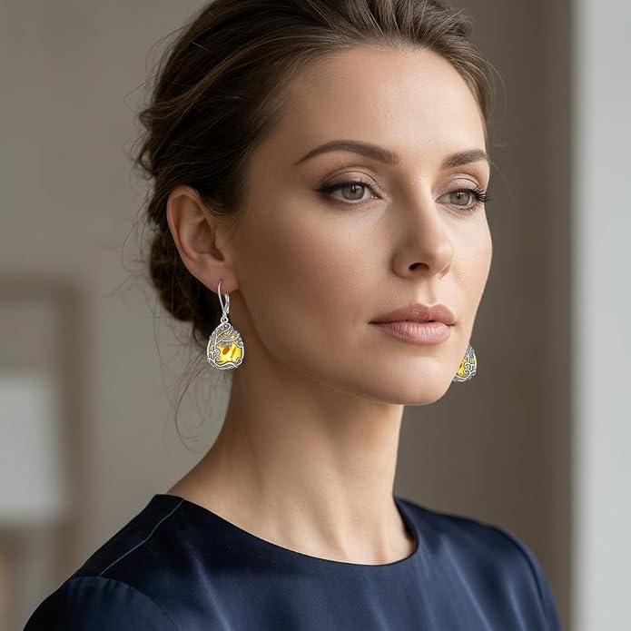 Teardrop Tree of Life/Filigree Earrings for Women Dangle Leverback Earrings Jewelry Gift Anniversary For Her