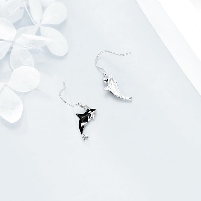 Butterflygold/Cat/dog/Dragonfly/Orca/Bee/Amber/Axolotl/Toothless/Hedgehog/Dragon/Snake/Horse/Mushroom/Anime/Dragonfly Earring for Women Sterling Silver Animals Drop Earring Jewelry Hypoallergenic (silver-butterfly)