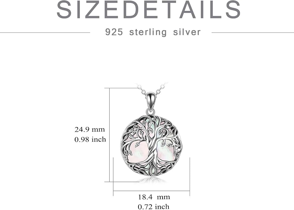 WINNICACA Tree of Life Gifts for Women 925 Sterling Silver Tree of Life Celtic Pendant Necklace Family Irish Jewelry Gifts for Women Wife Girlfriend Anniversary Birthday Gift