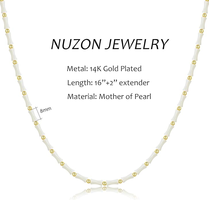 Natural Freshwater Baroque Pearl Necklace 14K Gold Plated Dainty Choker Necklace for Women Girls Snake Chain/Cuban Link/Paperclip/Ball Beaded Chain/Tennis Chain Fashion Jewelry for Gift