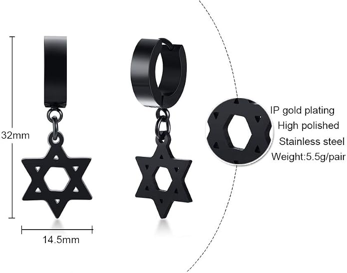 VNOX Unisex Vinatge Stainless Clip On Earrings Non Piercing Feather Charm Dangle Hinged Stud Earrings for Men Women Teen