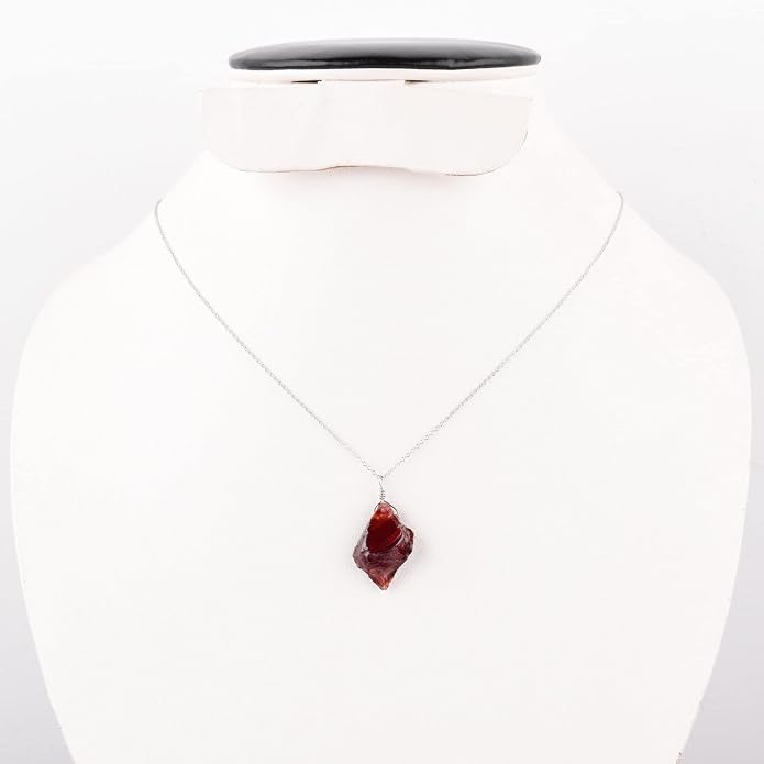 Natural Gemstone Dainty Pendant Necklace for Women Handmade Crystal Jewelry 925 Sterling Silver 18 Inch Chain Healing Chakra Christmas Birthday Gift for Her